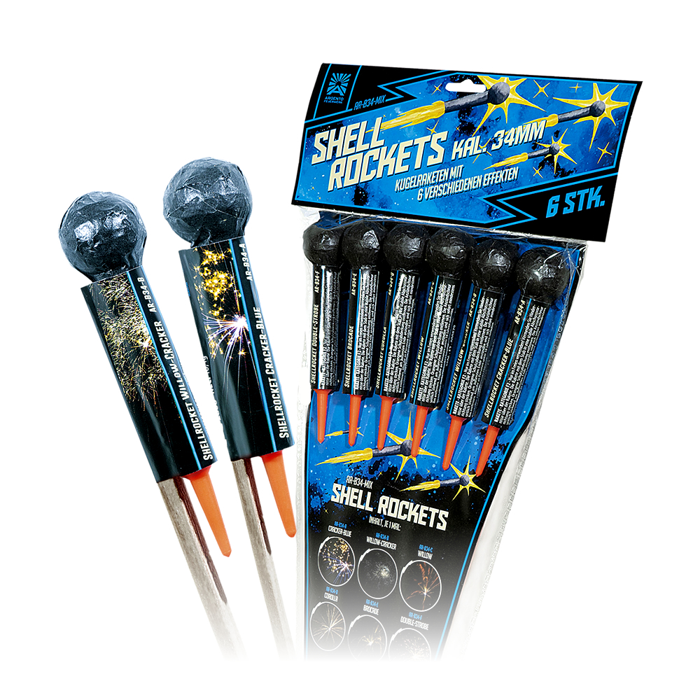 Raketensortiment Shellrockets Cal. 34mm 